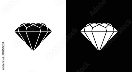An outline style of a diamond, a modern and clean icon for a luxury brand, a jewelry store, or premium services.