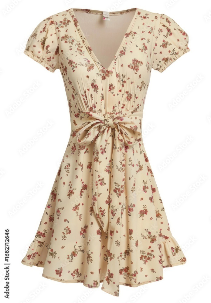 Obraz premium Floral summer dress with bow