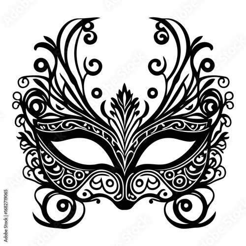 Intricate ornamental eye mask design for a grand masquerade ball vector graphics illustration