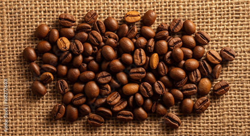 coffee beans on burlap