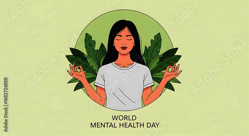 Woman Meditating with Closed Eyes and Hands in Gyan Mudra Pose