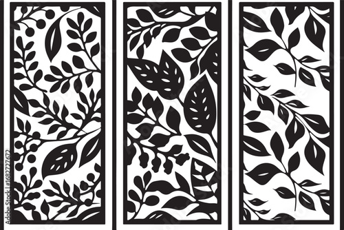 Wall panel laser cut design vector featuring intricate geometric and ornamental patterns, perfect for wall art, home décor, partitions, and modern interior decoration.