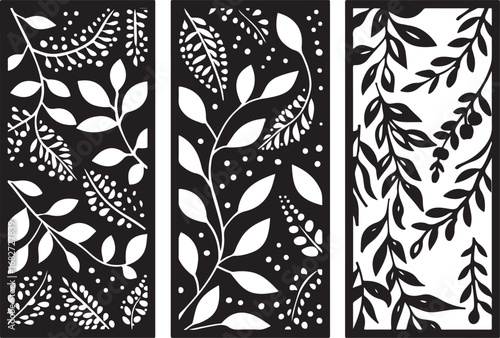 Wall panel laser cut design vector featuring intricate geometric and ornamental patterns, perfect for wall art, home décor, partitions, and modern interior decoration.