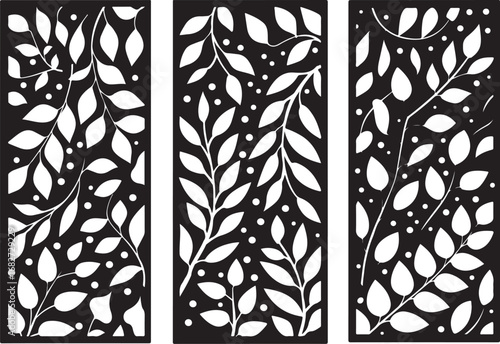 Wall panel laser cut design vector featuring intricate geometric and ornamental patterns, perfect for wall art, home décor, partitions, and modern interior decoration.