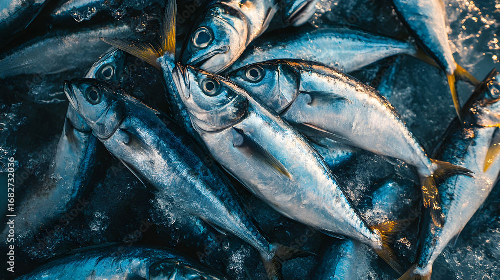 Obraz premium Large pile of freshly caught fish