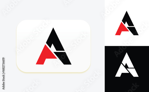 Initial A shape logo design template on black and red colors Free Download Initial A shape logo design template on black and red colors - GFXLoad