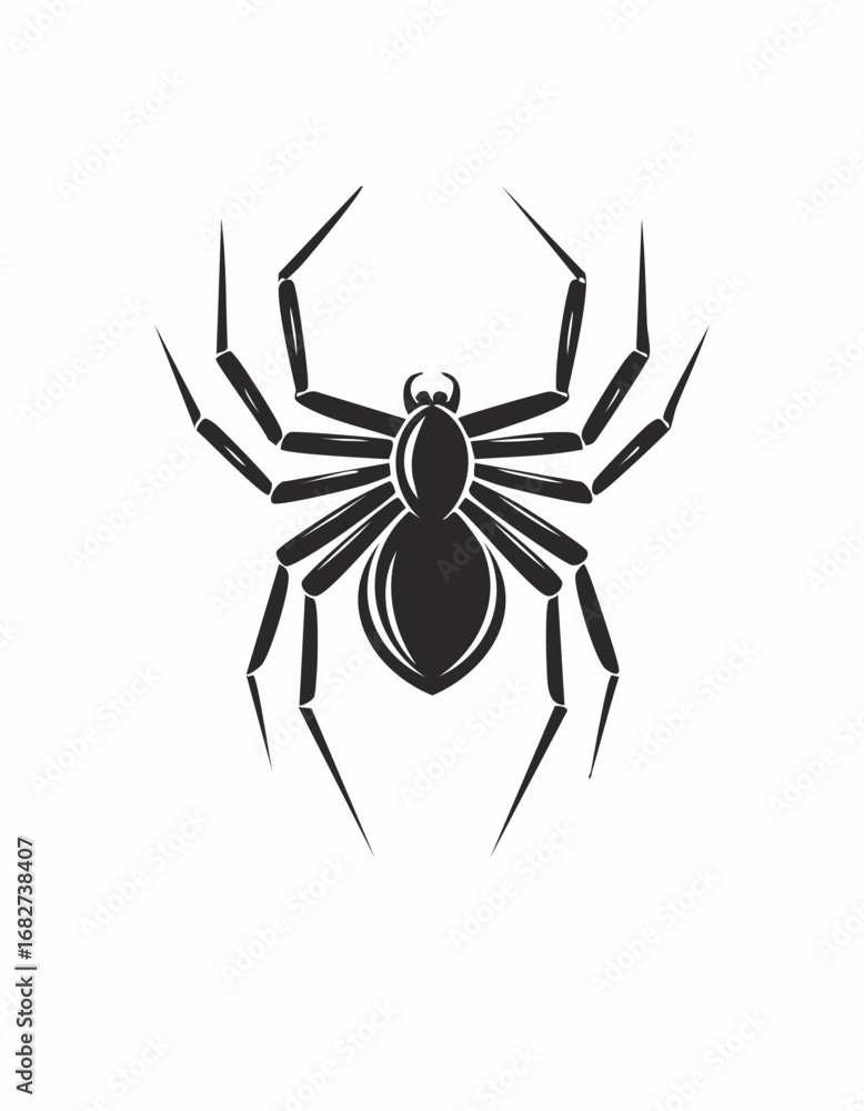 Obraz premium Spider Animal Vector Logo in Black and White, Minimalist and Simple Design, Perfect for Wildlife Branding, Nature Illustration, and Unique Animal Identity 