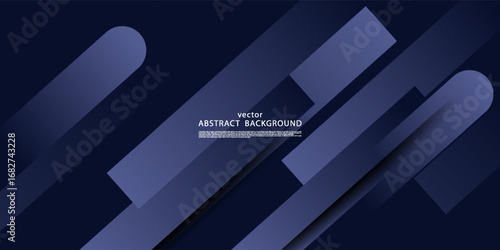 Abstract dark blue gradient illustration background with 3D view of simple rectangular pattern. EPS10 vector