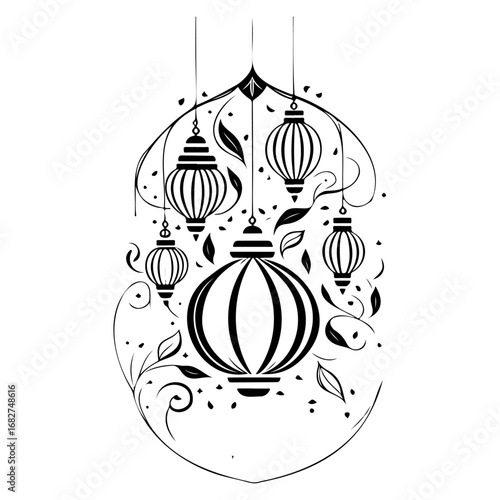 Ornate lantern illustration invoking themes of celebrations festivities and peaceful religious
