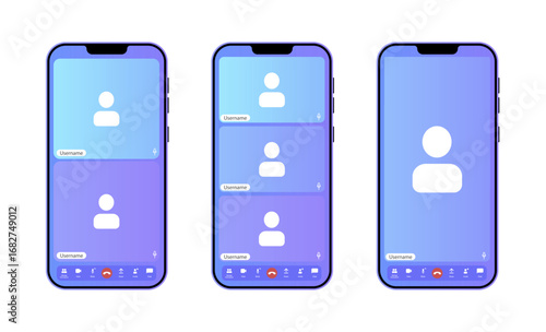 Users engage in a video call using mobile devices.