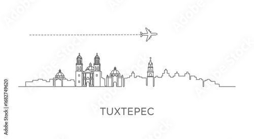 Tuxtepec Skyline Travel vector icon.