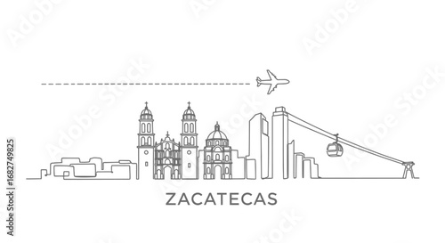 Zacatecas Skyline with Mexico Travel Minimalist.
