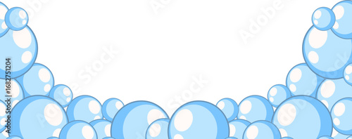 Blue Soap Bubble Corner Border