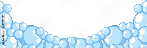 Blue Soap Bubble Corner Border