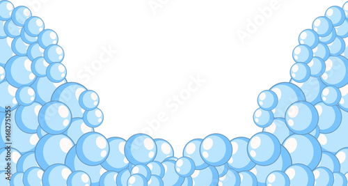 Blue Soap Bubble Corner Border