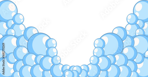 Blue Soap Bubble Corner Border