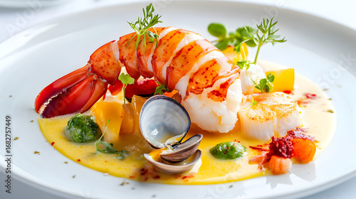 Elegant gourmet seafood dish