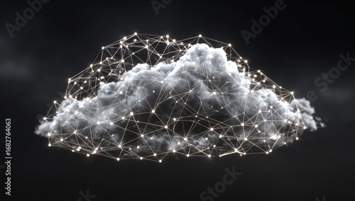 Abstract cloud with interconnected light points