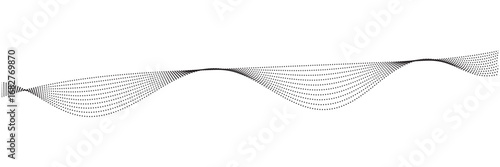 Halftone waves. Abstract dotted wave pattern design. Black dotted wave flowing across white background, creating a modern abstract pattern ideal for digital art, technology. vector illustration. 