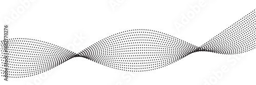 Halftone waves. Abstract dotted wave pattern design. Black dotted wave flowing across white background, creating a modern abstract pattern ideal for digital art, technology. vector illustration. 