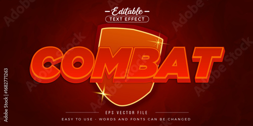 Red combat editable text effect.