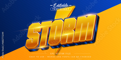 Storm strong editable text effect style.
