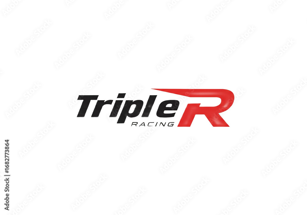 Fototapeta premium Dynamic Triple R Racing logo design captures speed and competition with bold lettering.