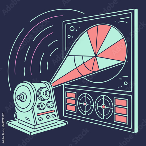 Retro Futuristic Projection Device with Radar Display.