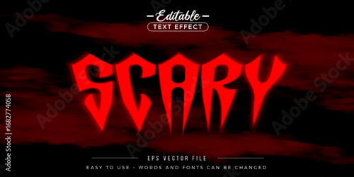 Red scary editable text effect.
