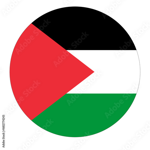 Circle Palestine Flag Asian Country