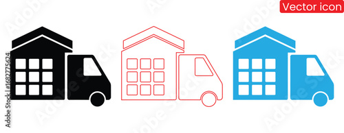 Moving truck icon for relocating and delivery services,Fast shipping delivery truck icon set. Delivery truck icon. fast delivery icon