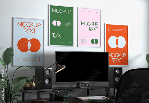 Gaming Room Wall Poster Mockup