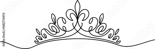 Elegant black tiara with decorative swirls crown regal