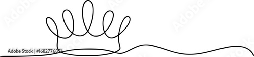 Elegant royal crown continuous line art regal monarch