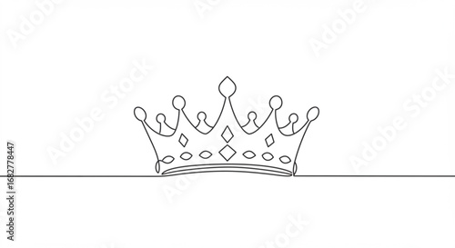 Elegant crown outline illustration