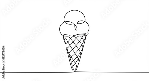Sad ice cream cone drawing