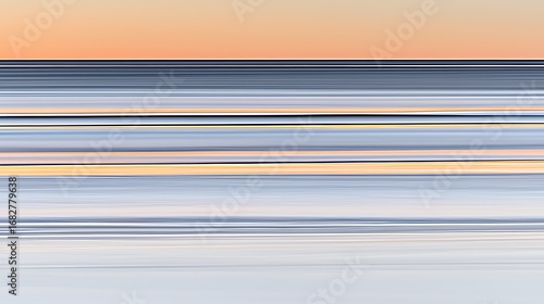Golden sunrise over a calm ocean horizon captured in 4K, mirrorless body paired with 35mm f1.4 lens, smooth gradient of warm tones highlighting the stillness of water