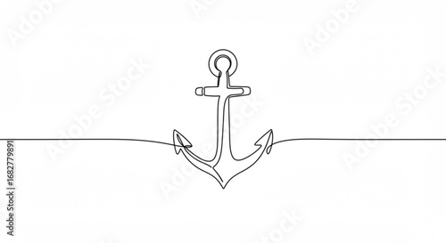 Minimalist anchor sketch with clean lines