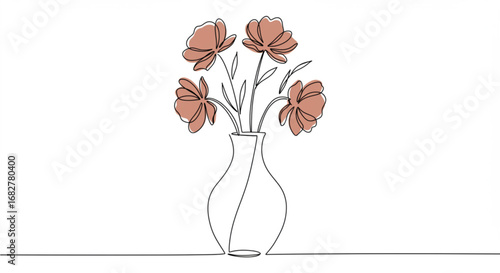Minimalist vase with flowers