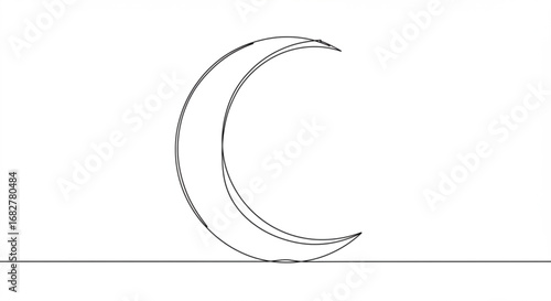 Minimalist crescent moon shape