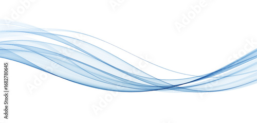 Abstract Blue Transparent Wave . Vector Abstract Smoke wave background.