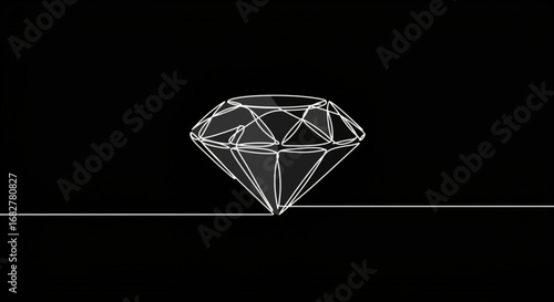 Geometric diamond wireframe design on