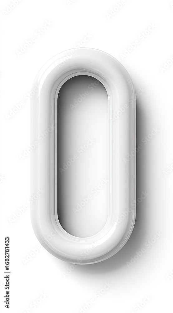 Fototapeta premium White number zero, 3D, isolated