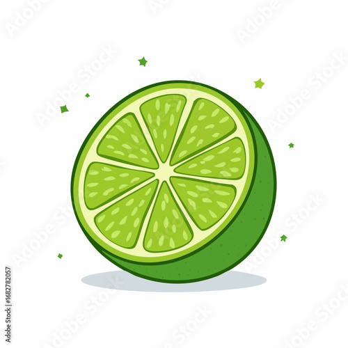 limes isolated white background limes fruit ,vector illustration
