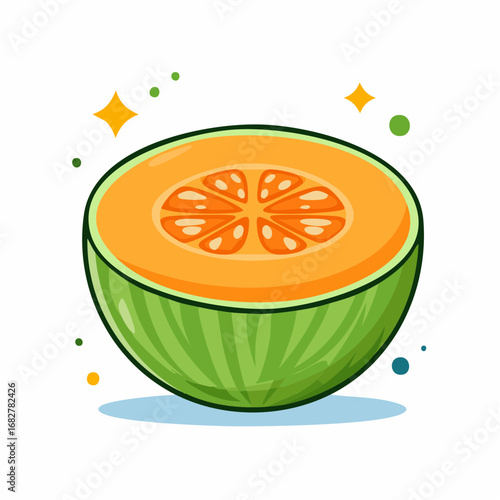 melon clipping path fresh melon isolated white background