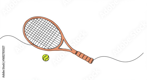 Tennis racket and ball