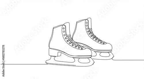 Ice skates line drawing