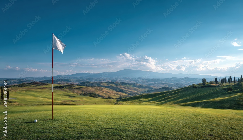 Fototapeta premium Golf course panorama in Tuscany