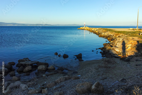 Coastline of town of Nea Poteidaia, Greece