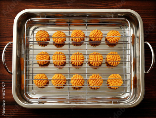 An empty wire cooling rack ...